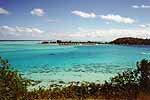 view from out *Motu* towards a corner of Bora Bora